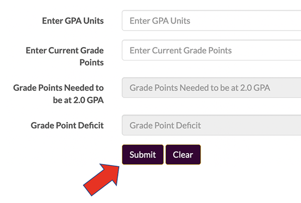 GPA deficit calculator submit button