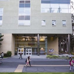 Front of student services building